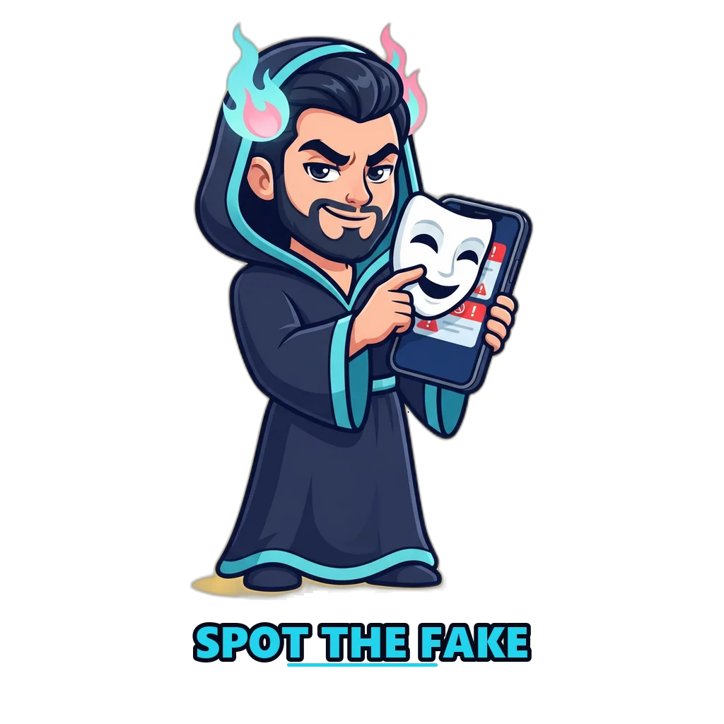 Hades mascot pulling a mask off a fake Raxi Win login page that asks for an OTP and a deposit